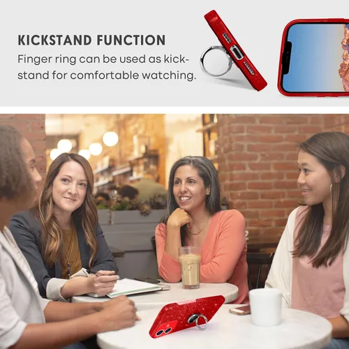 Vista 2 de Funda para iPhone 11, funda para iPhone 11, delgada, brillante, suave, TPU a prueba de golpes, anillo protector de protección híbrida para niñas