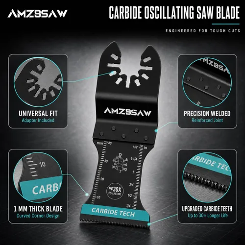 Vista 4 de AMZBSAW - 5 cuchillas oscilantes de carburo para pernos, tornillos y metal