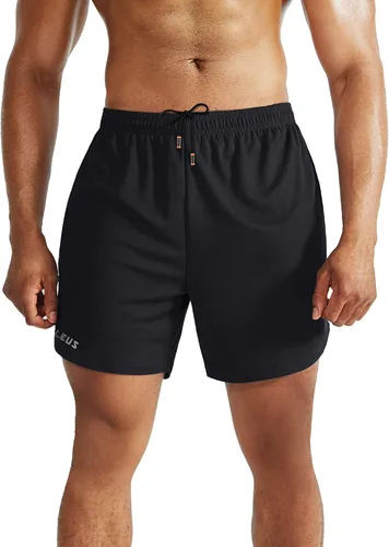 Vista 4 de NELEUS Men's 2 in 1 Running Shorts with Liner,Dry Fit Workout Shorts with Pockets
