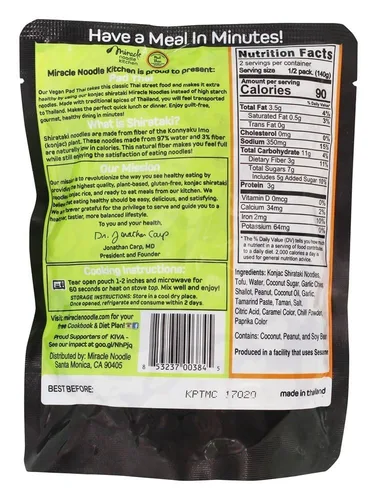 Vista 3 de MIRACLE NOODLE Ready To Eat Pad Thai, 9.9 oz