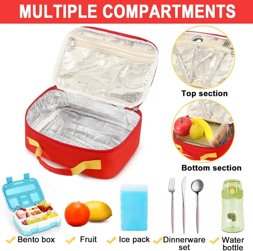 Vista 8 de Mochila para niños pequeños, preescolar, autobús, bolsa de libros 3D para jardín de infantes con lonchera aislante