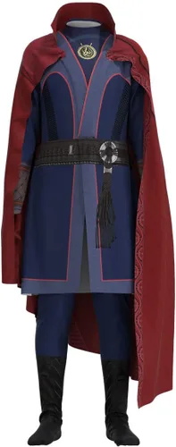 Vista 3 de CICOCI Disfraz extraño para adultos, capa de doctor para hombre, traje de anillo con collar de poder mágico (talla 170)