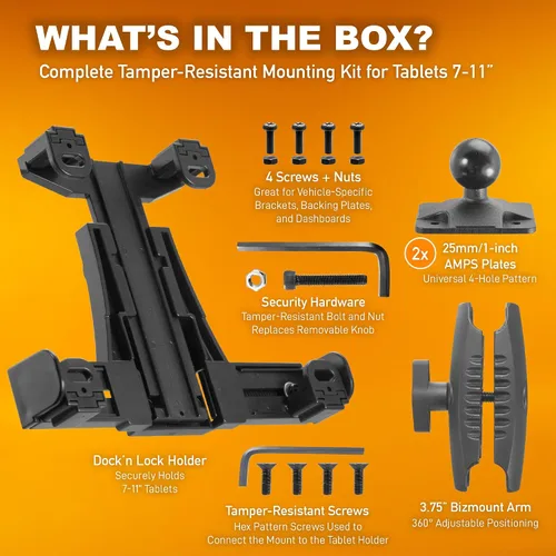 Vista 9 de iBOLT TabDock Dock'n Lock Bizmount - Soporte de base de taladro de bloqueo industrial resistente para todas las tabletas de 7 a 10 pulgadas
