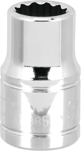 Vista 17 de Performance Tool W38812 Enchufe de 12 puntas, unidad de 3/8 de pulgada, 12 mm Chrome vanadium steel. Polished nickel chrome finish. Designed to