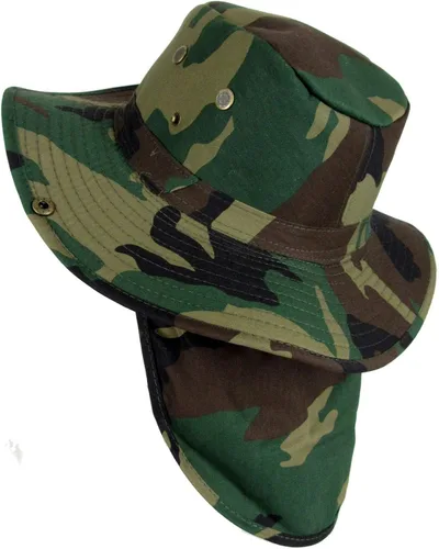 Vista 6 de Mrlahat Sombrero de protección solar de verano con ala ancha para safari al aire libre con solapa ancha para orejas y cuello Negro