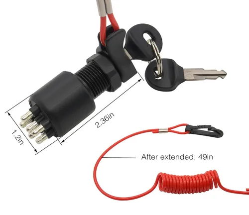 Vista 2 de 5005801 Interruptor de llave de encendido compatible con OMC Johnson Evinrude 40-200HP Reemplazo de motor fuera de borda 175974 5005801 Interruptor