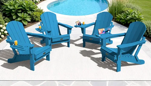 Vista 10 de SERWALL Silla Adirondack plegable para exteriores, silla de patio con portavasos - Ejército