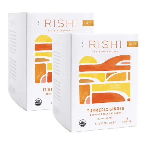 Vista 8 de Té de Cúrcuma y Jengibre Rishi - Té Orgánico de Hoja Suelta, Mezcla Sin Cafeína con Jengibre Picante y Cítrico, Caliente o Helado - 16 Onzas