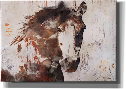 Vista 5 de Epic Graffiti Irena Orlov - Lienzo decorativo para pared, diseño de "Brown 2 Gorgeous Horse", 34 x 26 pulgadas