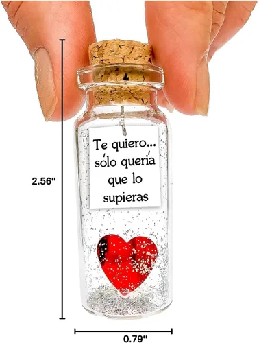 Vista 8 de Kseniya Revta Mensaje romántico en una botella para regalar a tu novio o novia - Tarro de los deseos con una tarjeta para tu esposo o esposa
