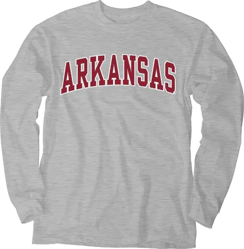 Vista 2 de Blue 84 NCAA playera de manga larga con nombre de equipo arqueado color brezo oscuro para hombre