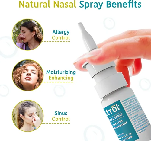 Vista 2 de Spray nasal natural, niebla salina totalmente natural para la congestión y el cuidado diario de la nariz, aerosol nasal esencial para la temporada