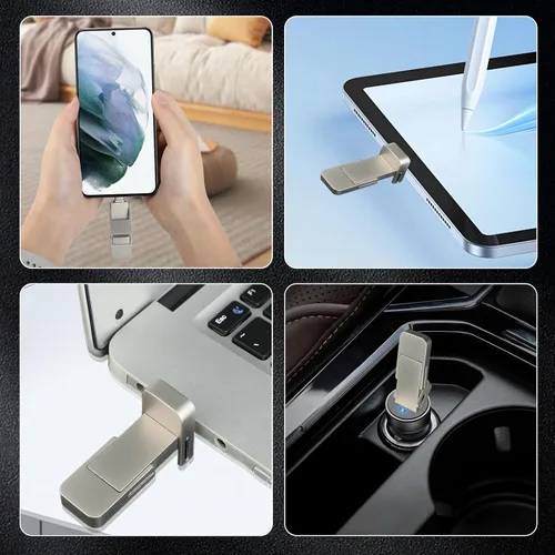 Vista 7 de Unidad USB de 128 GB, SSD portátil rápida 550 MB/s 2 en 1, tipo C+A USB3.2 Gen2 unidad de estado sólido externa, disco duro externo SSD para iPhone