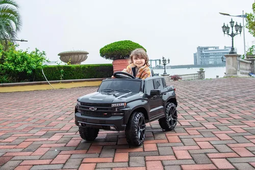 Vista 7 de Vehículos eléctricos para niños con batería de 12 V, 4 ruedas eléctricas, autos de juguete para niños de 1-3-5-8 años para conducir con control Negro