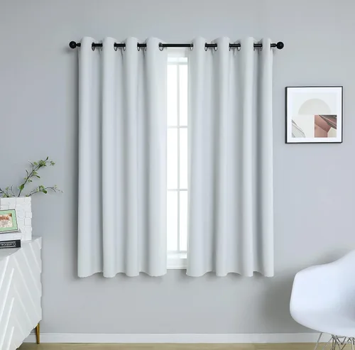 Vista 16 de INLINAS Cortinas opacas para dormitorio, aislamiento térmico, reducción de ruido, juego de 2 paneles de ahorro de energía, beige, 42 pulgadas