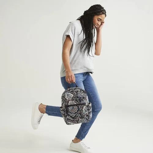 Vista 7 de Mochila pequeña de algodón para mujer, Medallón Tranquil - Algodón Reciclado