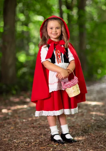 Vista 8 de Disfraz de caperucita roja de lujo para niños Multicolor