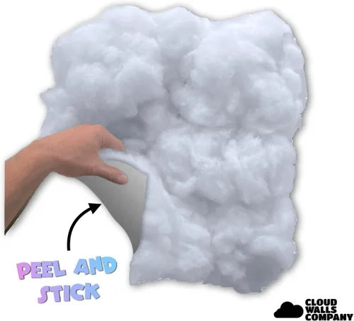 Vista 5 de Paneles de pared de nube esponjosa Juego de techo de nube LED - Paneles 3D para despegar y pegar 10 paneles - Paneles de pared acústicos