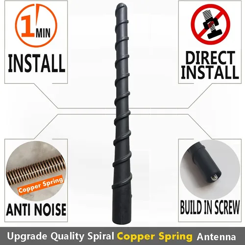 Vista 5 de Antena flexible de goma en espiral de 7 pulgadas para Kia Soul (2009-2019), antena Kia Soul EV (2015-2019), a prueba de lavado de autos, reemplazo