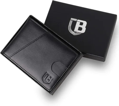 Vista 7 de BIAL Billetera para hombre, billetera delgada plegable con clip para dinero, billetera RFID con 6 tarjeteros de crédito y 1 ventana