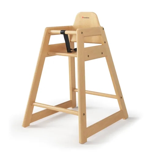 Vista 11 de Foundations Neat Seat Trona de madera para restaurantes, fácil de limpiar, pies "sin puntas", arnés de seguridad de 3 puntos, madera dura duradera