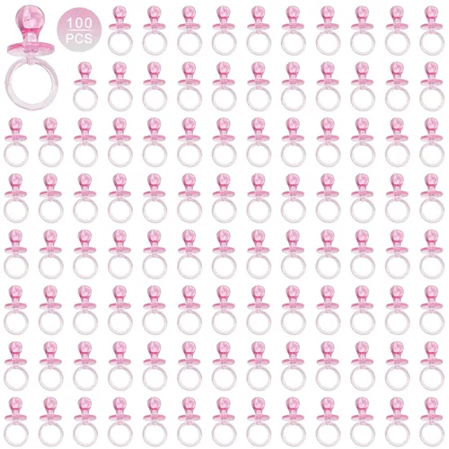 Vista 11 de 100 chupetes de plástico de 2.75 pulgadas para baby shower, chupete de baby shower para revelación de género, decoración de fiesta, regalo de fiesta
