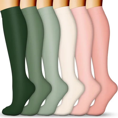Vista 16 de Calcetines de compresión para mujeres y hombres 15-20 mmHg, mejores para uso médico, enfermería, para correr, atletismo, varices, viajes