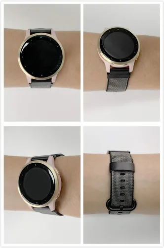 Vista 2 de C2D JOY Correa clásica de nailon compatible con Garmin vivoactive 4S Venu 2S/3S/3S/3S, 3S, 3S, 3S, 3S, correa de repuesto para mujer, correa