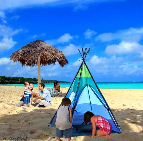 Vista 4 de Tipi Tienda de Juegos para Niños Incluye Luces de Estrellas y Estuche de Transporte Casa de Juegos Interior para Niños, Niños Pequeños, 42" P x