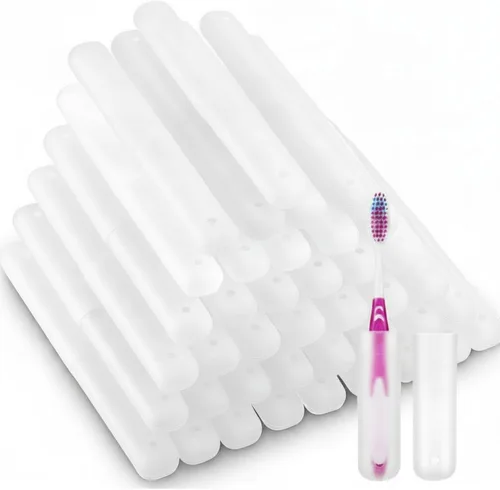 Vista 8 de 40 piezas de estuche de plástico portátil para cepillos de dientes de viaje, contenedor de cepillo de dientes transpirable, almacenamiento