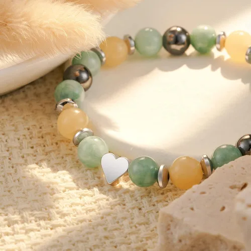Vista 3 de HGDEER 13161821304050607080 Birthday Gifts for Girls Women, Natural Stone Heart Bracelets for Mom Auntie Wife Friend Sister