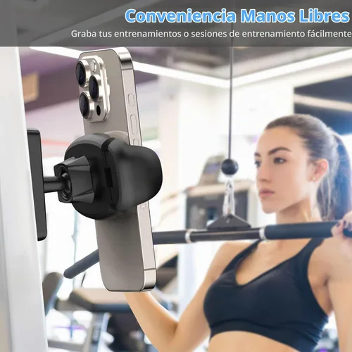 Vista 8 de TONDA Soporte magnético para teléfono para gimnasio: soporte magnético ajustable de 360 grados, soporte de trípode para teléfono, accesorios