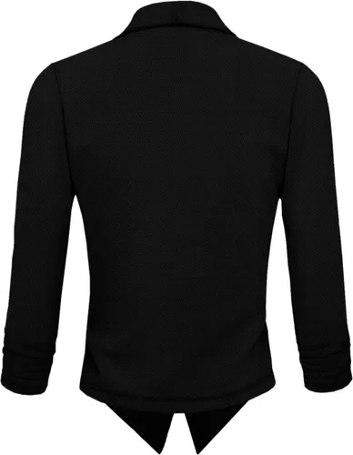 Vista 3 de Hybrid & Company Lightweight Open Front Cardigan Classic Ruched Sleeve Work Office Blazer Suit Jackets