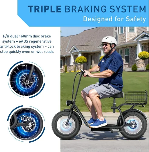 Vista 7 de Hiboy U2 Pro Electric Scooter for Adults with Seat & Basket