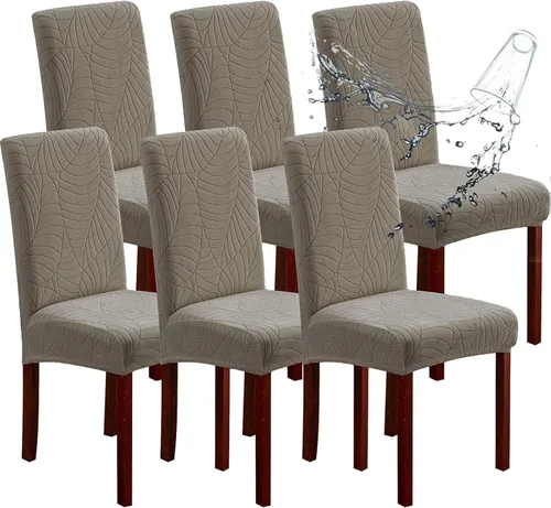 Vista 7 de Fundas elásticas para sillas de comedor resistentes a Las fundas elásticas para sillas de comedor resistentes a salpicaduras ayudan a proteger