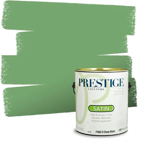 Vista 234 de PRESTIGE Pintura exterior e imprimación en uno, aloe, plano, 1 galón
