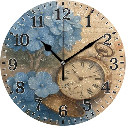 Vista 25 de JUNZAN Reloj de bañera con vino romántico espumoso y velas, reloj de pared silencioso de 10 pulgadas, pequeño reloj redondo, decoración de cocina