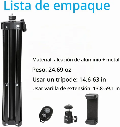 Vista 7 de PellKing Barra de extensión de trípode 2 en 1 de 59 pulgadas ajustable para selfie stick con clip para teléfono DJI OM4 SE 5/Osmo Mobile 6 3 2/Feiyu