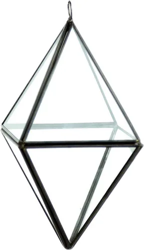 Vista 13 de WGV - Maceta geométrica colgante de terrario de 5.5 pulgadas de ancho y 6 pulgadas de alto, marco negro de cristal transparente, marco negro, planta