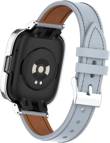 Vista 6 de HOPMC Protege tu reloj inteligente Redmi 3 con marco de metal protector y correa de cuero de microfibra que se adapta a tamaños de 5.15 a 9.05