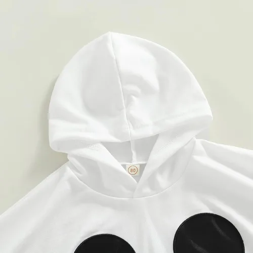 Vista 5 de SAYOO Disfraz unisex de capa con capucha de Navidad, con borla de fantasma, calabaza malvada, fantasma, cosplay, disfraz