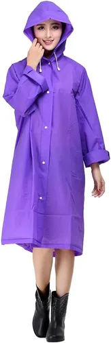 Vista 5 de Piloto de lluvia ligero con capucha impermeable Sister Amy para mujer, largo para el aire libre Azul