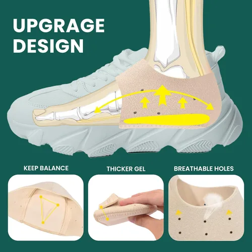 Vista 4 de Welnove - Protectores de talón para fascitis plantar, taloneras Welnove para mujeres y hombres, alivio del dolor, inserciones de talón