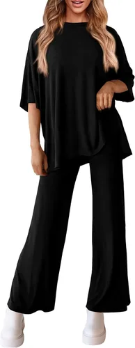 Vista 3 de PRETTYGARDEN Conjunto de dos piezas para mujer Negro