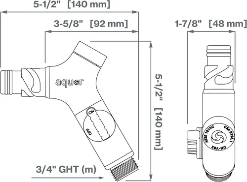 Vista 7 de Aquor Comfort Grip VB Conector de Manguera – Conector de manguera de jardín con disyuntor de vacío integrado y válvula de bola, prevención