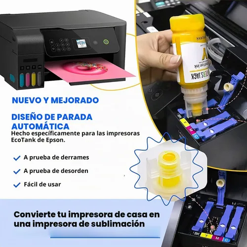 Vista 7 de Printers Jack - Tinta de sublimación de 440ml para impresoras de inyección de tinta Supertank ET-2400, ET-2720, ET-2760, ET-2800, ET-2803, ET-2830