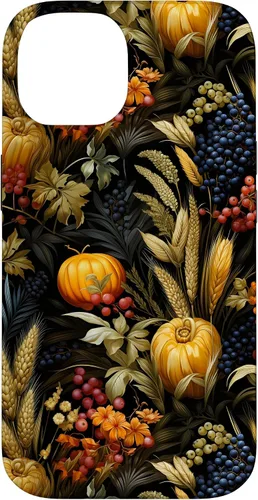 Vista 4 de iPhone 12 mini otoño hojas caídas calabaza especia cosecha feliz otoño caso