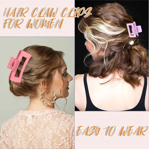 Vista 5 de Tigeen 32 pinzas para el cabello grandes y medianas de 4.1 pulgadas, elegantes y antideslizantes a granel para mujeres y niñas, sujeción fuerte