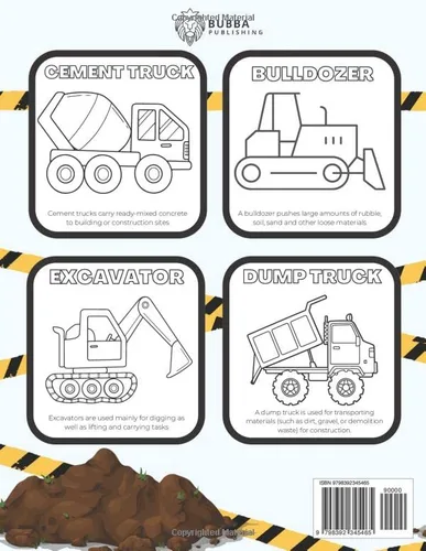 Vista 2 de Simple & Big Construction Trucks Coloring Book Simple and Educational Coloring Book of Diggers, Dumpers, Trucks for Kids Ages 1-4