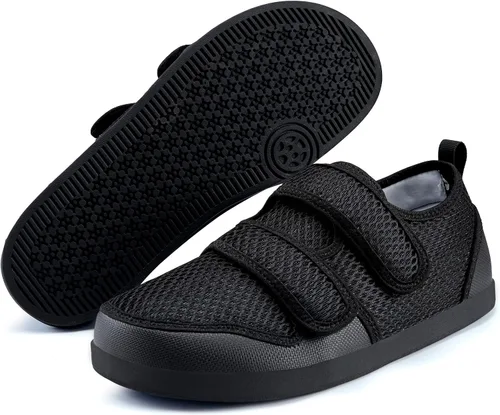 Vista 6 de Sisttke Zapatos para diabéticos para mujeres y hombres, ajustables, para artritis, edema, para casa, pies hinchados, zapatos extra anchos